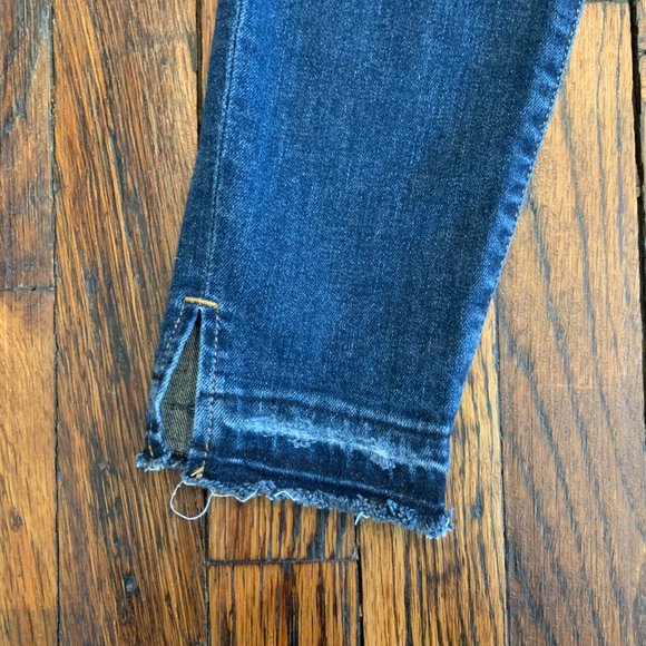 Frame Le High Skinny Dark Wash Raw Hem Jeans Size 28 - Picture 3 of 5
